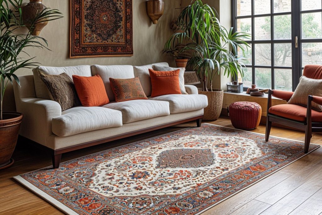 Les secrets pour assortir un tapis avec la décoration et les meubles de votre salon