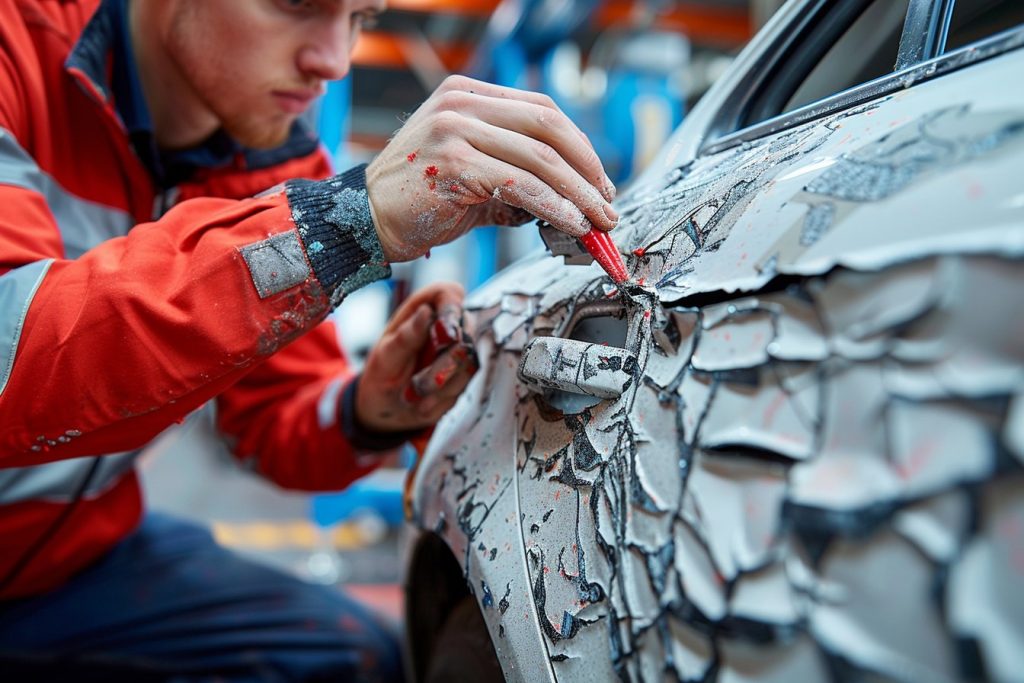La réparation des dommages causés par la grêle sur une carrosserie de voiture