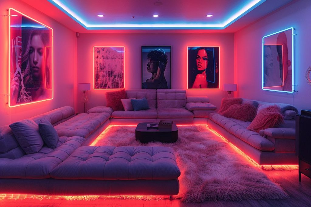 Inspiration néon&nbsp;: des idées lumineuses pour chaque pièce de la maison