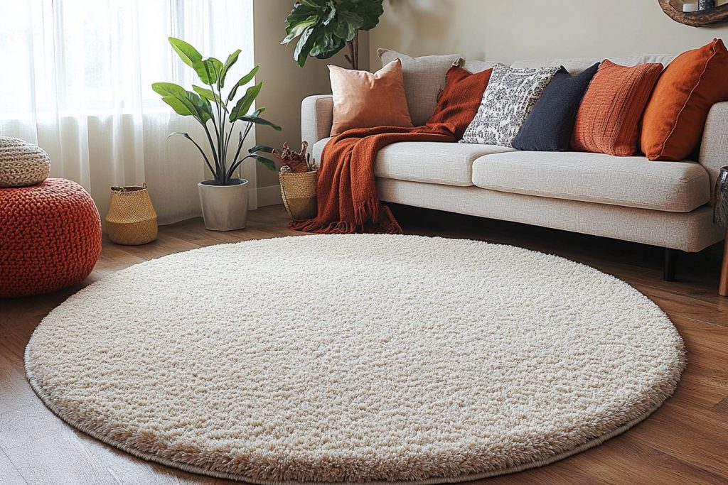 Le tapis rond beige : le caméléon de la déco intérieure