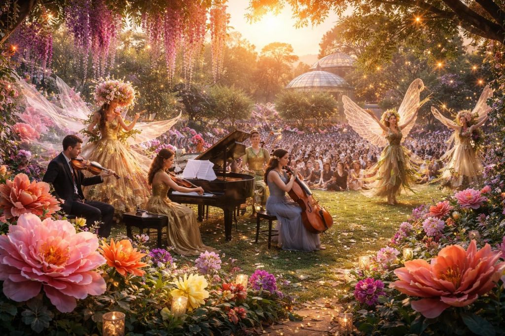 Découvrez les spectacles floraux musicaux avec concerts botaniques et performances artistiques