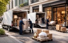 service de livraison professionnelle de décoration avec camions équipés de hayon élévateur, spécialement conçue pour les boutiques et décorateurs, garantissant une manutention facile et sécurisée.