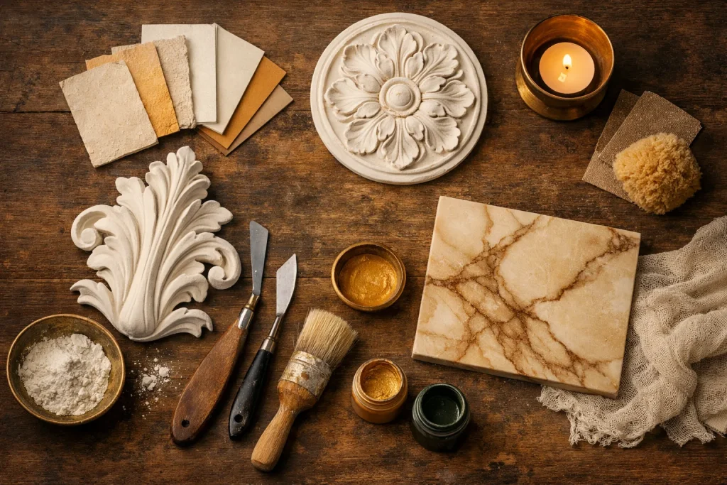 Plâtre, stuc et imitations : ce que chaque matière permet