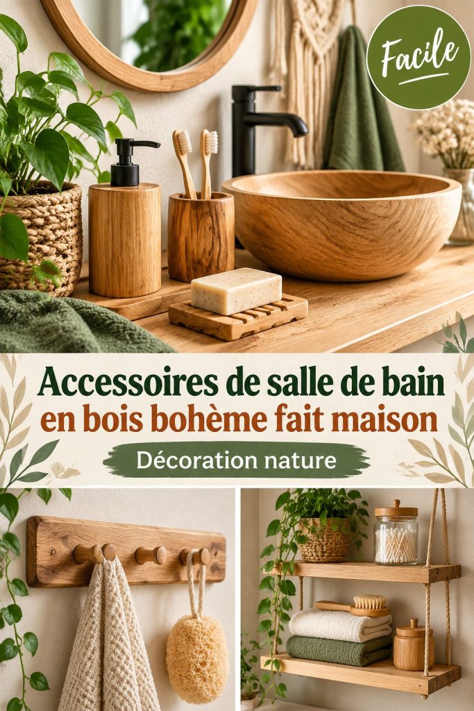 Un dérouleur en bois au style bohème pour salle de bain
