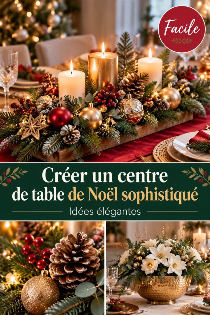 Créer un centre de table de Noël sophistiqué