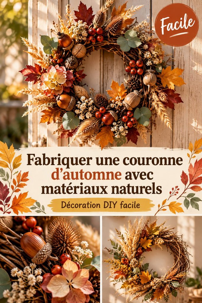Fabriquer une couronne d&rsquo;automne avec des matériaux naturels